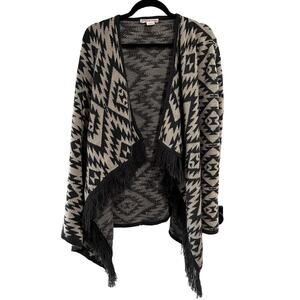 Peyton Jensen Evereve Western Fringe Knit Cardigan Women's Size M Indie Boho